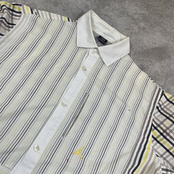 Nike Air Jordan Retro 2005 20th Anniversary 85-05 S/S Shirt XXL Button-Up Stripe - Picture 1 of 16